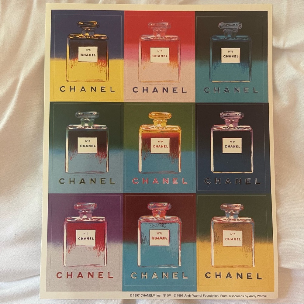 1997 Chanel N°5 Andy Warhol Stickers